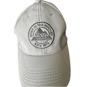 Coors Light Born in the Rockies Hat Cap Acme‎ Stretch Light Gray Beer